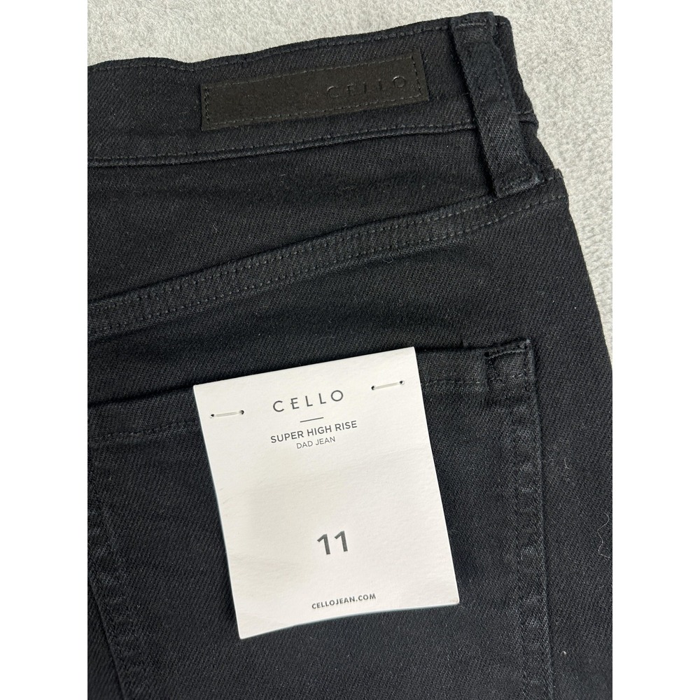 Cello Super High Rise Dad Jeans Juniors 11 Black Straight Leg Stretch Denim NWT - Picture 10 of 11